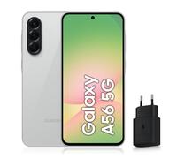 Samsung Galaxy A56 5G, Smartphone Android, 256 Go, Chargeur Secteur Rapide 25W Inclus, Smartphone déverrouillé, Gris, Version FR