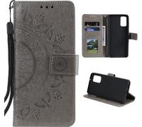 Samsung Galaxy A72 Housse de téléphone portable Flip Case Cover Housse de protection Mandala Gris