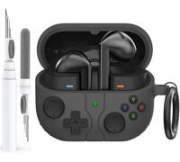 Samsung Galaxy Buds3 and Galaxy Buds3 Pro (2024) Retro Game Console Soft Silicone Case Cover Compatible with Samsung Galaxy Buds3 Series Wireless Charging (Dark Grey)