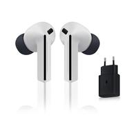 Samsung Galaxy Buds3 FE, Écouteurs sans Fil, Bluetooth, Réduction Active de Bruit, Audio 360, Gemini, Chargeur Secteur Rapide 25W Inclus, Gris, Version FR