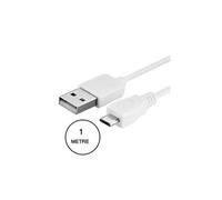 Samsung galaxy grand 2 duos g7102 câble data micro usb blanc 1 mètre pour charge, synchronisation et transfert de données.