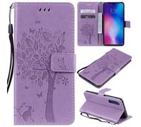 Samsung Galaxy Note 10+ Plus Coque Motif Arbre Chat PU Cuir Flip Housse Étui Cover Case Wallet Portefeuille Support Porte-CarNN