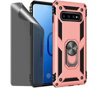 Samsung Galaxy S10 4g Case Rose Gold Protective Case With Privacy Glass Screen Protector Anti-Spy