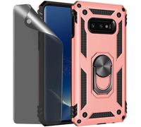 Samsung Galaxy S10e Case Rose Gold Protective Case With Privacy Glass Screen Protector Anti-Spy