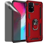Samsung Galaxy S20 Plus Case Red Protective Case With Privacy Glass Screen Protector Anti-Spy
