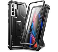 Samsung Galaxy S21 Fe 5g 6.4" Case With Built-In Screen Protector Heavy Duty Armor Front And Back 360 Full Body Shockproof Protective Cover With Stand - Black