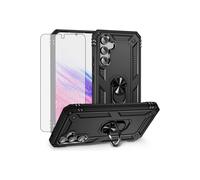 Samsung Galaxy S23 FE Case Armor Tank Holder Hard Shockproof + Screen Protector Red