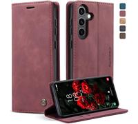 Samsung Galaxy S24 5g Case, Shockproof Premium Pu Leather Case With Card Slots Wallet Case With Stand Function Flip Case For Samsung Galaxy S24 5g \ Wine Red