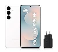 Samsung Galaxy S25 FE, Smartphone Android 5G avec Galaxy AI, 128 Go, Chargeur secteur rapide 25W inclus, Smartphone déverrouillé, Blanc, Version FR