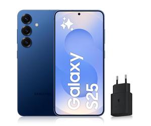 Samsung Galaxy S25, Smartphone Android 5G avec Galaxy AI, 128 Go, Chargeur secteur rapide 25W inclus, Smartphone déverrouillé, Bleu Nuit, Version FR