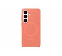 Samsung Galaxy S26 Coque magnétique en Silicone Rouge Corail | Coque fine pour smartphone, avec anneau magnétique pour la fixation d'accessoires, coque de protection, résistante aux chocs