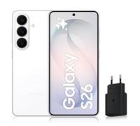 Samsung Galaxy S26, Smartphone Android 5G avec Galaxy AI, 256 Go, Chargeur Secteur Rapide 25W Inclus, Smartphone déverrouillé, Blanc, Version FR