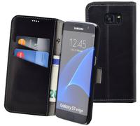 Samsung Galaxy S7 EDGE Housse Livre En Cuir Étui Portefeuille En Noir