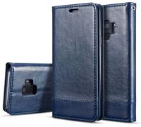 Samsung Galaxy S9 Plus Housse à rabat par NALIA, étui pour téléphone portable à rabat en similicuir Couverture bleue