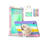 Samsung Galaxy Tab A11 Plus 11" 2025, (SM-X230/X235/X236B), Étui Robuste avec Support Rotatif, Dragonne et Bandoulière, Porte-Stylo, Housse pour Galaxy Tab A11+ Plus, Bleu