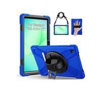 Samsung Galaxy Tab A11 Plus 11" 2025, (SM-X230/X235/X236B), Étui Robuste avec Support Rotatif, Dragonne et Bandoulière, Porte-Stylo, Housse pour Galaxy Tab A11+ Plus, Bleu