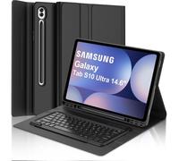 Samsung Galaxy Tab S10 Ultra 14.6 French AZERTY Keyboard Cover Detachable Bluetooth Keyboard Case for Samsung Galaxy Tab S10 Ultra 14.6 Inch 2024, Black