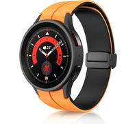 Samsung Galaxy Watch 7/6/5/4 (40mm 44mm)/Fe Strap Two-Tone Soft Silicone Sport Strap For Watch 6 Classic (43mm 47mm)/5 Pro 45mm - Orange