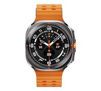 Samsung Galaxy Watch Ultra - 47 mm - gris titane - Montre connectée avec bracelet marine - caoutchouc - de couleur orange - taille du bracelet : S/M/L - affichage 1.5" - 64 Go - LTE, NFC...
