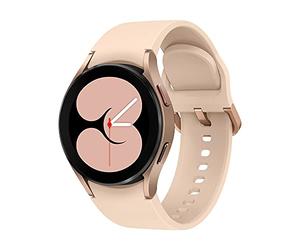 Samsung Galaxy Watch4, montre connectée Bluetooth ronde, Wear OS, montre de fitness, tracker d'activité, 40 mm, or rose avec garantie du fabricant de 36 mois [exclusif sur Amazon]