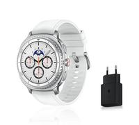 Samsung Galaxy Watch8 Classic, Montre Connectée, Couronne rotative, Galaxy AI, Coach Sommeil, Coach Running, Bluetooth, 46mm, Blanc, Chargeur Secteur Rapide 25W Inclus, Version FR