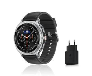 Samsung Galaxy Watch8 Classic, Montre Connectée, Couronne rotative, Galaxy AI, Coach Sommeil, Coach Running, Bluetooth, 46mm, Noir, Chargeur Secteur Rapide 25W Inclus, Version FR