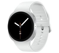 Samsung Galaxy Watch8 - Montre connectée 44 mm argent avec bracelet sport caoutchouc blanc M/L