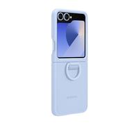 Samsung Galaxy Z Flip6 Coque Silicone avec Anneau Bleu