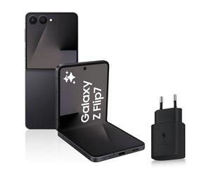 Samsung Galaxy Z Flip7, Smartphone Android 5G avec Galaxy AI, 256 Go, Chargeur Secteur Rapide 25W Inclus, Smartphone déverrouillé, Noir Absolu, Version FR