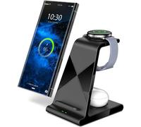 Samsung Induction Charger, 15w Universal Qi Portable Fast Charger For Samsung S23/S22 Ultra/S21/Galaxy Z Fold 4/Flip 4, Galaxy Watch 6/5/4/3/2/1, Galaxy Buds (Black)