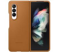 Samsung Coque en cuir Galaxy Z Fold 3 Marron clair Beige
