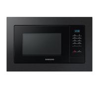 Samsung MG20A7013CB/EG Micro-ondes encastrable avec barbecue, 850 W, 20 l, petit micro-ondes pour niches de 28 cm, avec cadre de montage, plaque crusty, intérieur en émail résistant aux rayures, noir