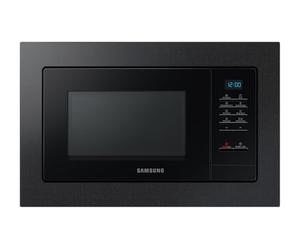 Samsung MG20A7013CB/EG Micro-ondes encastrable avec barbecue, 850 W, 20 l, petit micro-ondes pour niches de 28 cm, avec cadre de montage, plaque crusty, intérieur en émail résistant aux rayures, noir