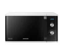 SAMSUNG MG23K3614AW - Micro-ondes Gril - 6 Niveaux de Puissance - Cavité Céramique Émail - Commandes Électromécaniques LED Bleues - 800W - Plateau 28,8 cm - Minuterie 60 min - Horloge 12/24h