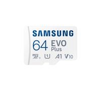 Samsung MicroSDXC EVO Plus 64Go UHS-I U1 V10 A1 Lecture 160Mo/s avec Adaptateur SD - Résistante aux Chocs, Température, Rayons X et Eau