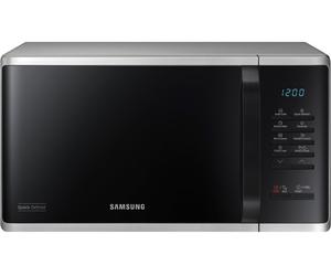 SAMSUNG MS23K3513AS - Micro-ondes Solo - 23L - 800W - Quick Defrost - Cavité Céramique Émail - Design Incurvé - 6 Niveaux de Puissance - Fonctions AutoCook et Favoris