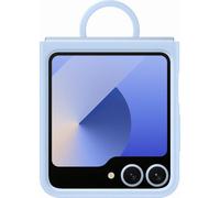 Samsung Galaxy Z Flip6 Coque Silicone avec Anneau Bleu