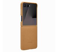 Samsung Original Coque KindSuit en Cuir Végan Samsung Galaxy Z Flip 7 Camel Brun clair