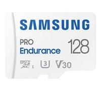 Samsung Carte microSDXC PRO Endurance MB‑MJ128KA 128 Go V30 UHS‑I avec adaptateur SD blanc