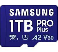 Samsung Pro Plus (2023) Carte microSD + Adaptateur SD, 1 to, UHS-I U3, Full HD et 4K UHD, Lecture 180 Mo/s, écriture 130 Mo/s, pour Smartphone, caméra d'action, Console Portable, MB-MD1T0SA/EU