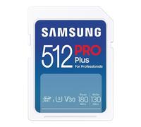 Samsung PRO Plus Carte mémoire SD (MB-SD512S/EU), 512 Go, UHS-I U3, Full HD et 4K UHD, 180 Mo/s en Lecture et 130 Mo/s en écriture