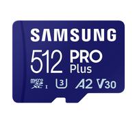 Samsung PRO Plus MB-MD512SA - Carte mémoire flash (adaptateur microSDXC vers SD inclus(e)) - 512 Go - A2 / Video Class V30 / UHS-I U3 - microSDXC UHS-I - bleu