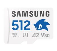 Samsung PRO Plus MB-MD512SA - Sonic the Hedgehog carte mémoire flash (adaptateur microSDXC vers SD inclus(e)) - 512 Go - A2 / Video Class V30 / UHS-I U3 - microSDXC UHS-I - blanc