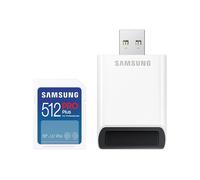 Samsung Pro Plus MB-SD512SB/WW Carte SD UHS-I U3 Full HD & 4K UHD 180 Mo/s en Lecture 130 Mo/s en écriture pour appareils Photo et Drones avec Lecteur de Carte USB