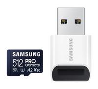 Samsung PRO Ultimate MB-MY512SB - Carte mémoire flash - 512 Go - A2 / Video Class V30 / UHS-I U3 - microSDXC UHS-I - bleu