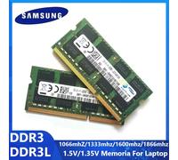 SAMSUNG-RAM DDR3 DDR3L pour ordinateur portable, 2 Go, 4 Go, 8 Go, SODIMM, ordinateur portable, 1066MHz, 1600MHz, 1866MHz, mémoire haute performance, 1.35 V, 1.5V