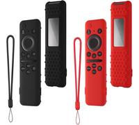 Samsung Remote Control Case 2023: Compatible with TM2360E / TM2361E BN59-01432A / 01432J Smart TV Solar Cell Remote Control Shockproof Silicone Protective Cover (Red + Black)