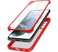 Samsung S21 Plus coque antichoc, dos rigide + contour en silicone - rouge