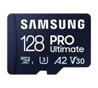 Samsung Samsung PRO Ultimate microSD 128GB Inclus un adaptateur SD UHS-I/U3/Full HD/4K UHD Noir