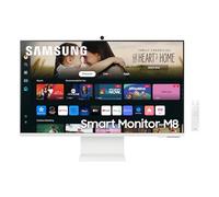 Samsung Smart Monitor M8 Blanc - 32'' - Dalle VA, UHD 4K (3840 x 2160), 60Hz, 4ms, Réglable en hauteur, Inclinable, Orientable, Pivotable, 2 x HDMI (2.0), USB-C (65W), 2 x USB-A, Smart TV, Gaming Hub, LS32DM801UUXEN